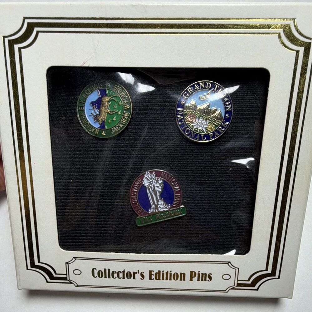Collector's Edition National Park Pin Set: Grand Teton, Yellowstone, Elk Refuge